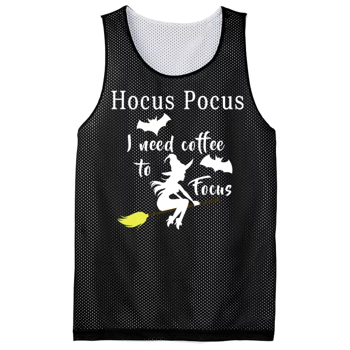 Hocus Pocus I Need Coffee To Focus Mesh Reversible Basketball Jersey Tank