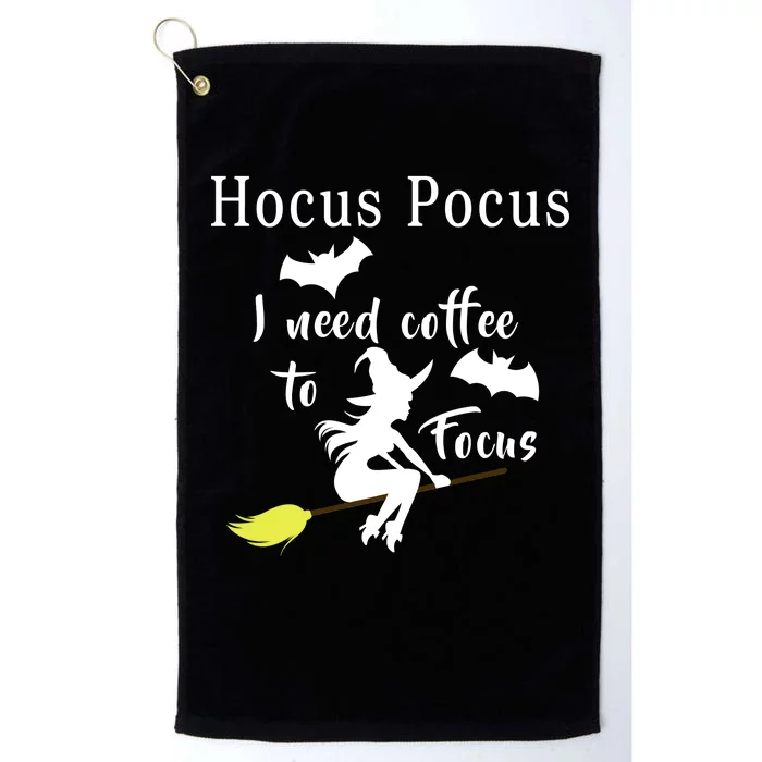 Hocus Pocus I Need Coffee To Focus Platinum Collection Golf Towel