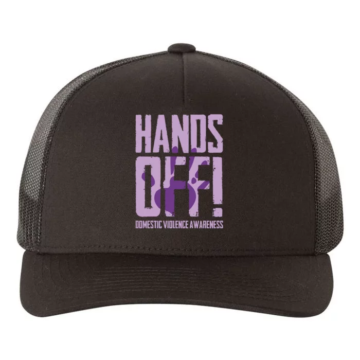 Hands Off Domestic Violence Awareness Yupoong Adult 5-Panel Trucker Hat