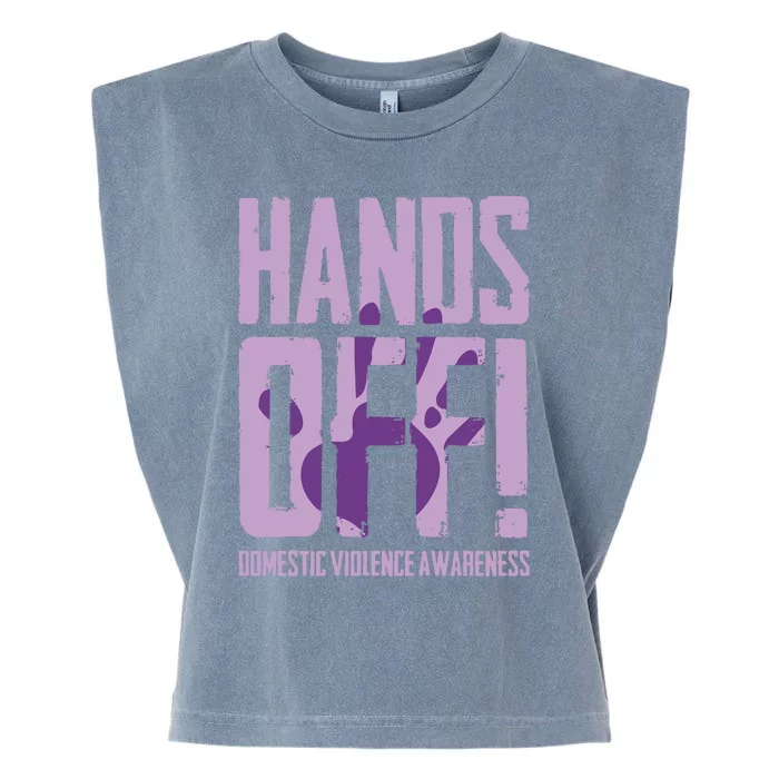 Hands Off Domestic Violence Awareness Garment-Dyed Women's Muscle Tee