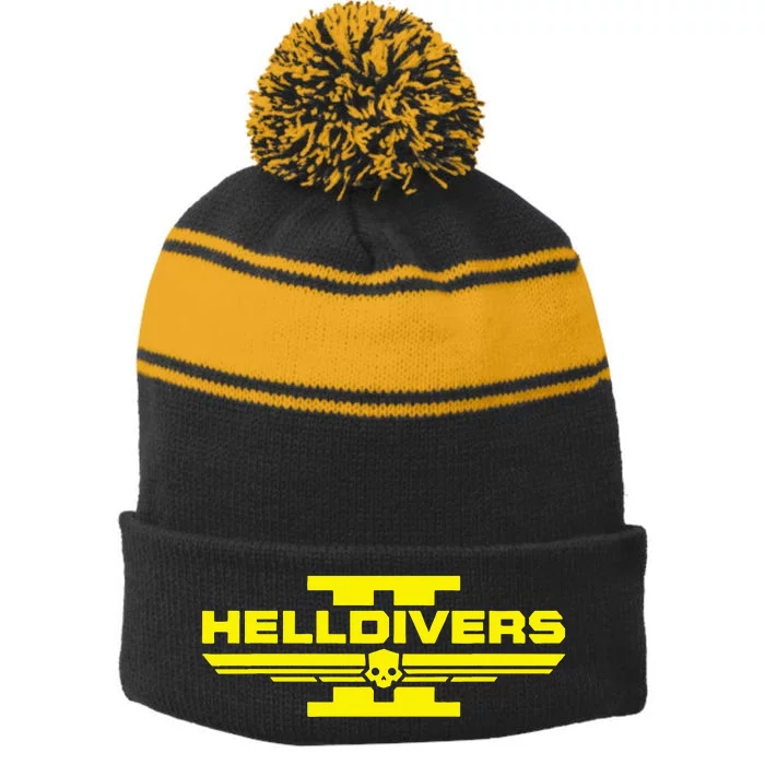 Hell Of Divers Helldiving Stripe Pom Pom Beanie