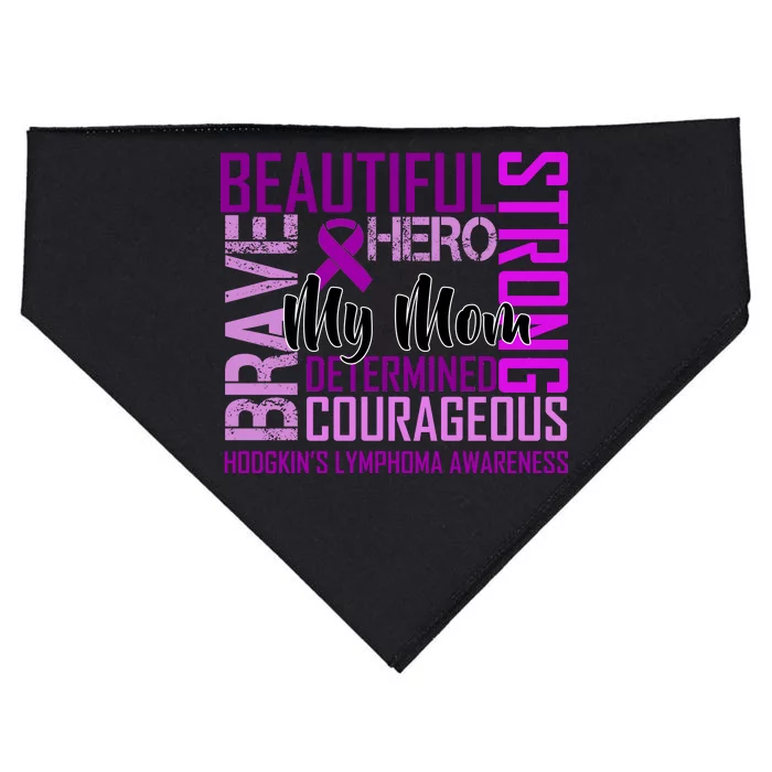 Hodgkin's  lymphoma Awareness For My Mom USA-Made Doggie Bandana