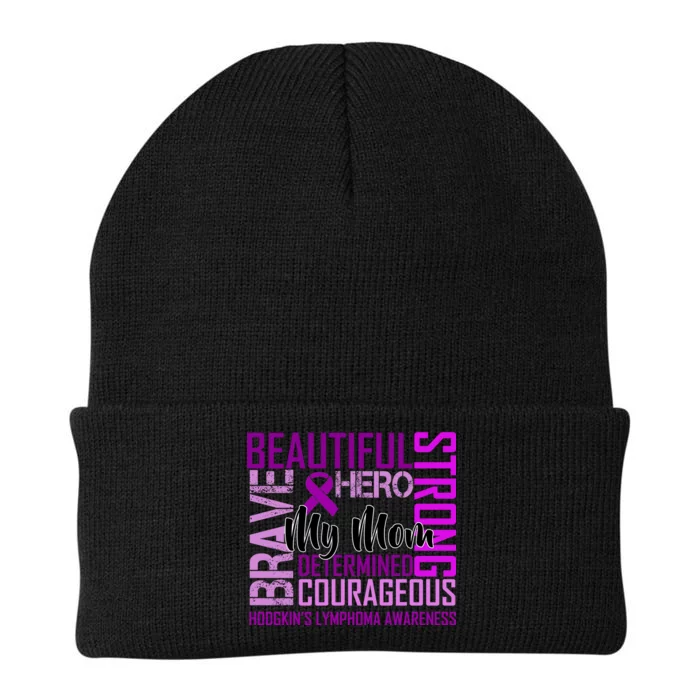 Hodgkin's  lymphoma Awareness For My Mom Knit Cap Winter Beanie