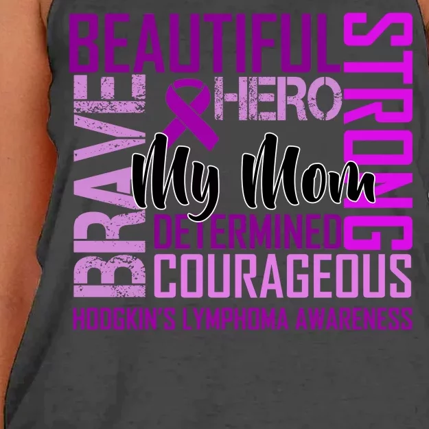 Hodgkin's  lymphoma Awareness For My Mom Women's Knotted Racerback Tank