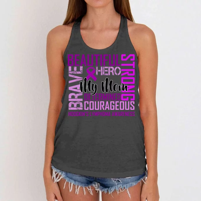 Hodgkin's  lymphoma Awareness For My Mom Women's Knotted Racerback Tank