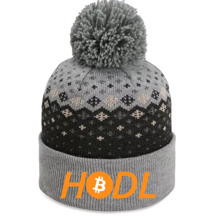 HODL Bitcoin Logo The Baniff Cuffed Pom Beanie