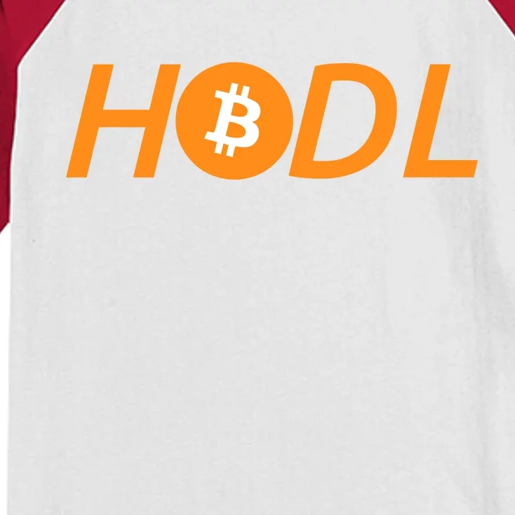 HODL Bitcoin Logo Kids Colorblock Raglan Jersey