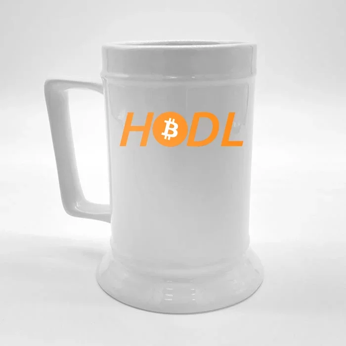 HODL Bitcoin Logo Front & Back Beer Stein