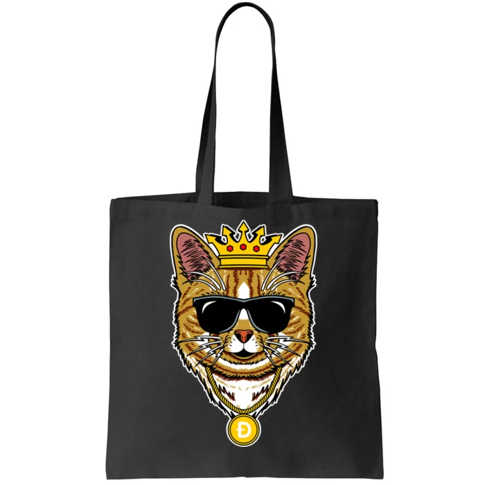 Hodl Dogecoin Doge Cat King Crypto Currency Moon Tote Bag