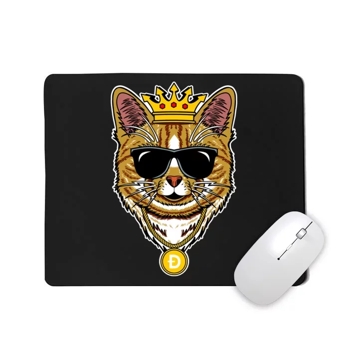 Hodl Dogecoin Doge Cat King Crypto Currency Moon Mousepad