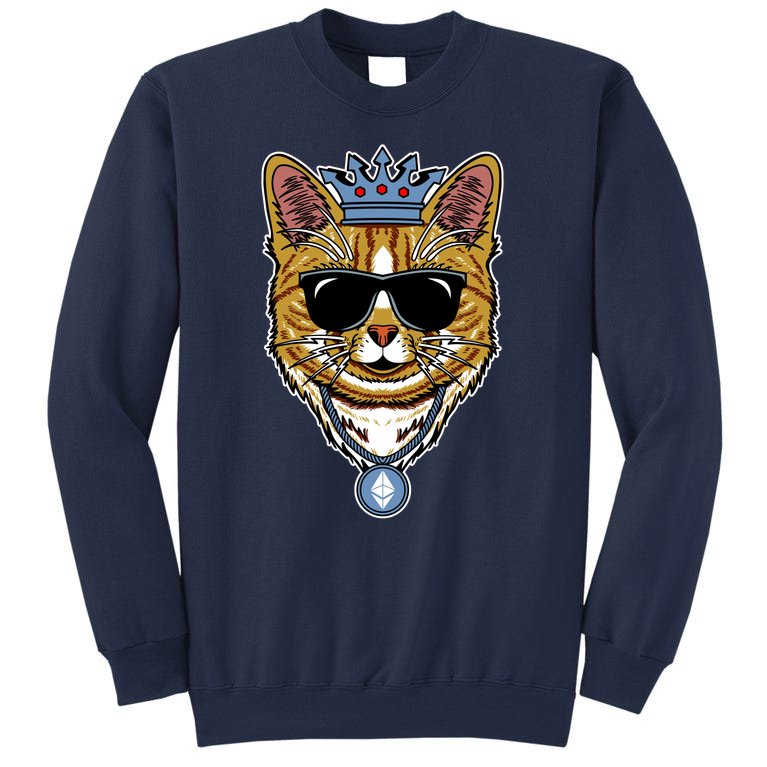 Hodl Ethereum ETH Cat King Crypto Currency Moon Sweatshirt