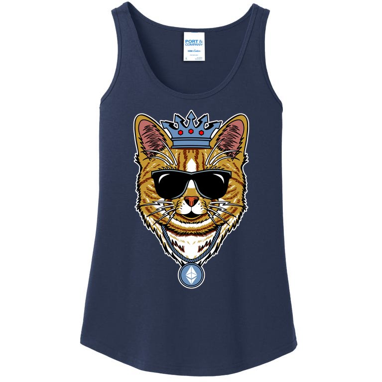 Hodl Ethereum ETH Cat King Crypto Currency Moon Ladies Essential Tank