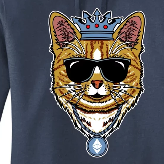 Hodl Ethereum ETH Cat King Crypto Currency Moon Women's Pullover Hoodie