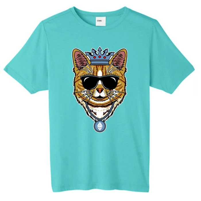 Hodl Ethereum ETH Cat King Crypto Currency Moon ChromaSoft Performance T-Shirt