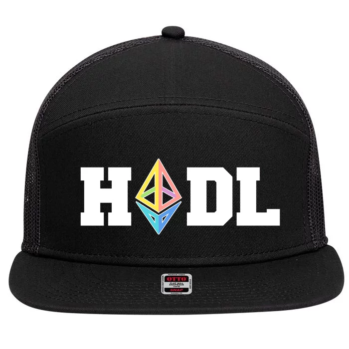 Hodl Ethereum ETH Crypto Currency To the Moon 7 Panel Mesh Trucker Snapback Hat