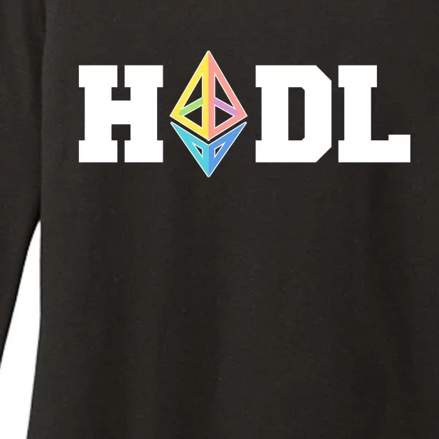 Hodl Ethereum ETH Crypto Currency To the Moon Womens CVC Long Sleeve Shirt