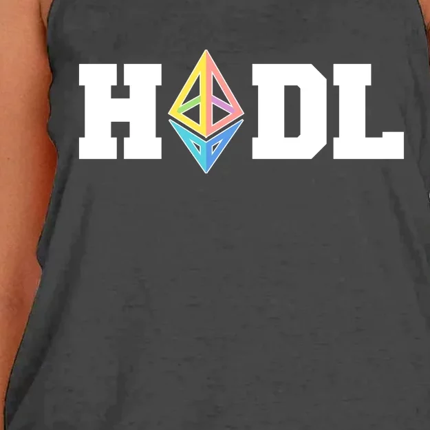 Hodl Ethereum ETH Crypto Currency To the Moon Women's Knotted Racerback Tank