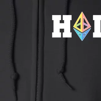 Hodl Ethereum ETH Crypto Currency To the Moon Full Zip Hoodie