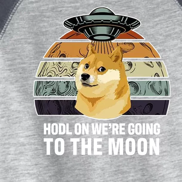 Hodl On We're Going To The Moon Retro Dogecoin Toddler Fine Jersey T-Shirt