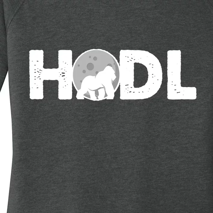 Hodl Stonk to the Moon Ape Crypto Currency Women's Perfect Tri Tunic Long Sleeve Shirt