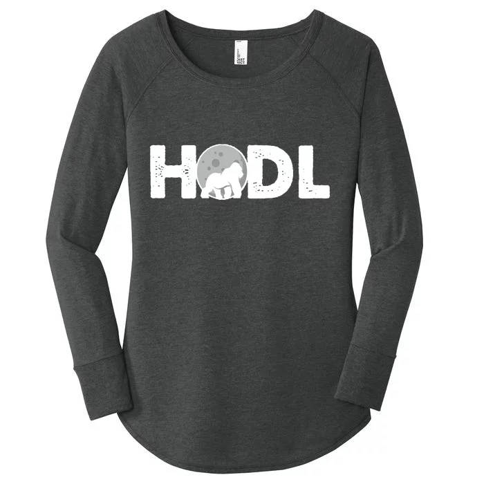 Hodl Stonk to the Moon Ape Crypto Currency Women's Perfect Tri Tunic Long Sleeve Shirt