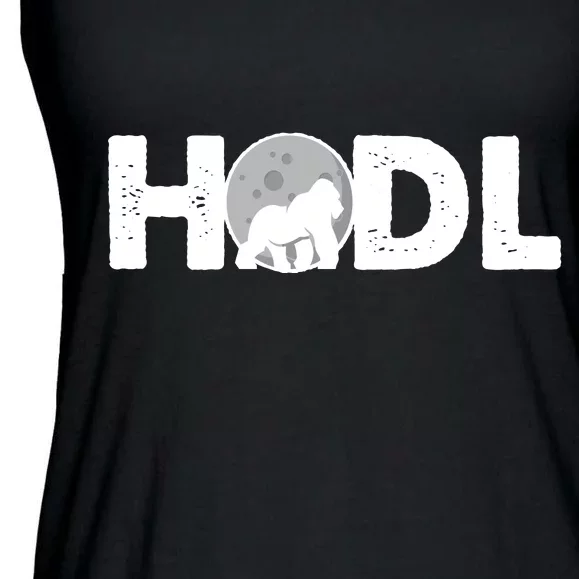 Hodl Stonk to the Moon Ape Crypto Currency Ladies Essential Flowy Tank