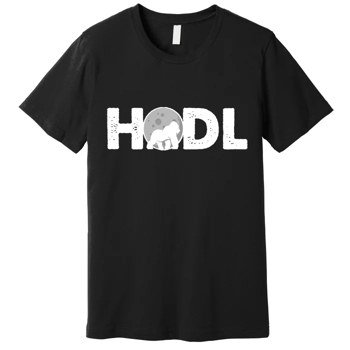 Hodl Stonk to the Moon Ape Crypto Currency Premium T-Shirt