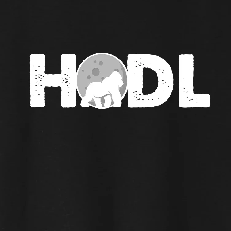 Hodl Stonk to the Moon Ape Crypto Currency Women's Crop Top Tee