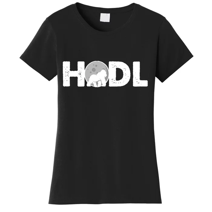 Hodl Stonk to the Moon Ape Crypto Currency Women's T-Shirt