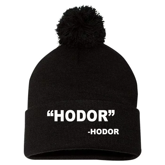 Hodor Logo Pom Pom 12in Knit Beanie