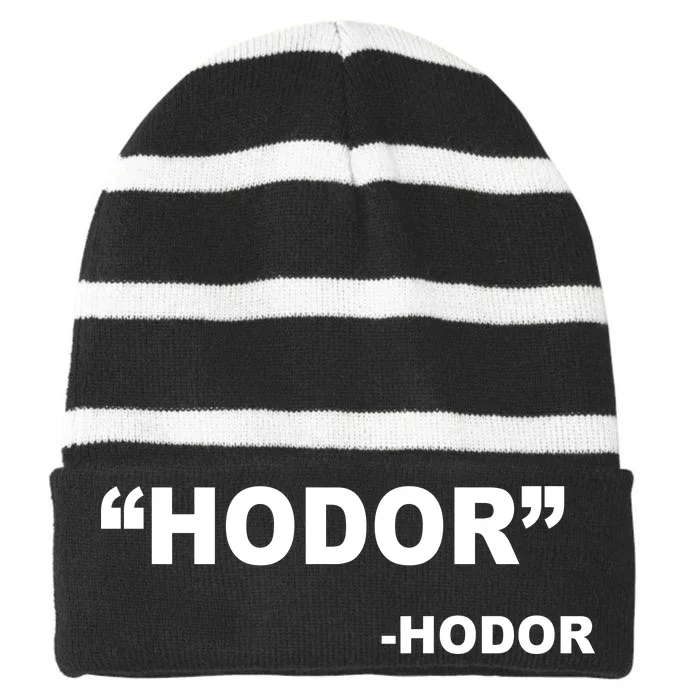 Hodor Logo Striped Beanie with Solid Band