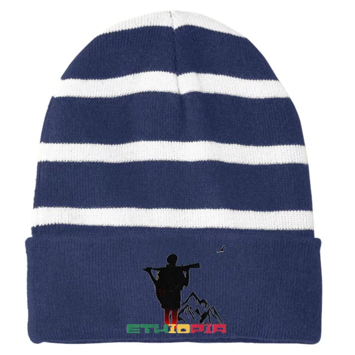 Honor Of Ethiopia Premium Striped Beanie with Solid Band