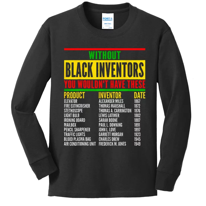 History Of Forgotten Black Inventors Black History Month Kids Long Sleeve Shirt