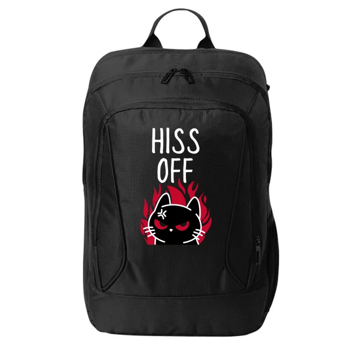 Hiss Off Funny Angry Black Cat Meow Cat City Backpack