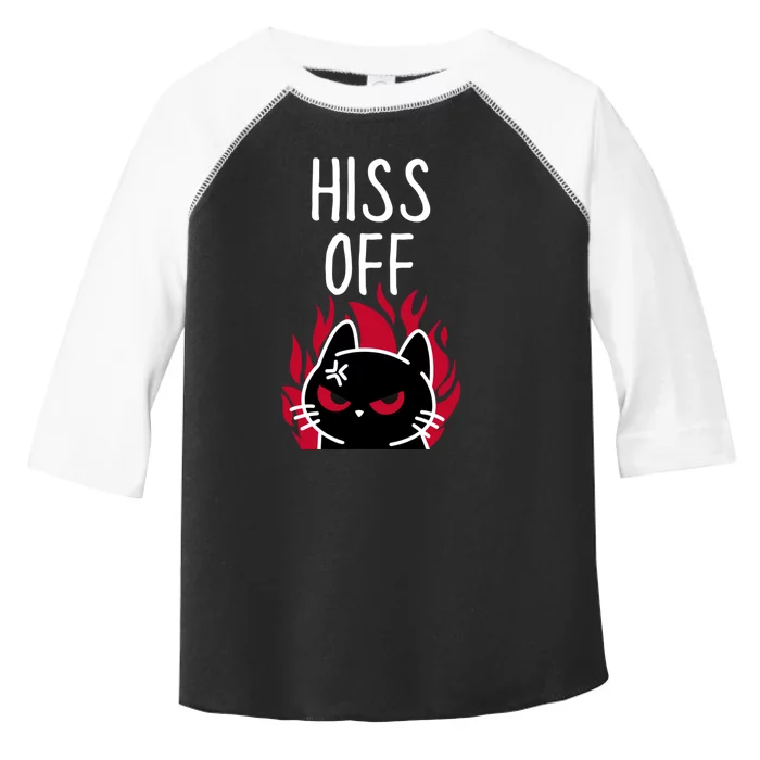 Hiss Off Funny Angry Black Cat Meow Cat Toddler Fine Jersey T-Shirt