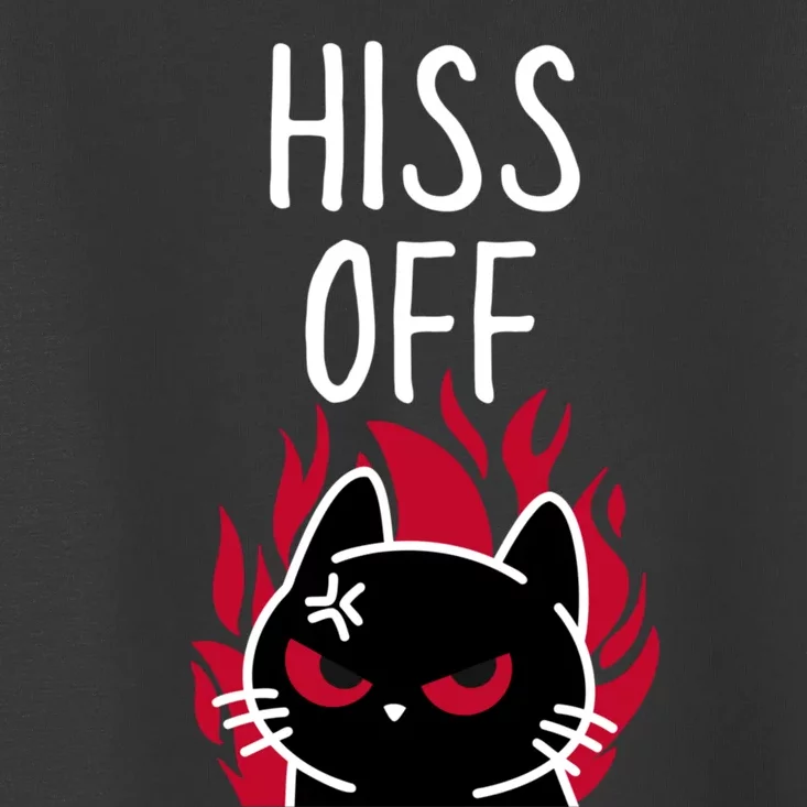 Hiss Off Funny Angry Black Cat Meow Cat Toddler T-Shirt