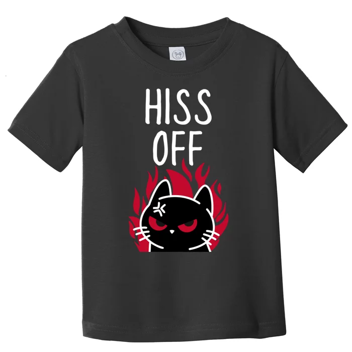 Hiss Off Funny Angry Black Cat Meow Cat Toddler T-Shirt