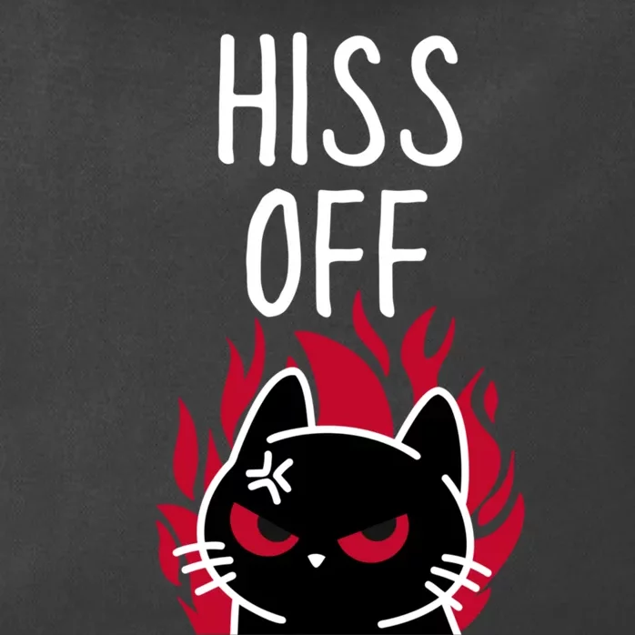 Hiss Off Funny Angry Black Cat Meow Cat Zip Tote Bag