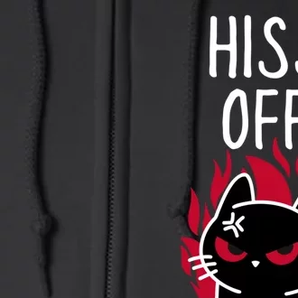 Hiss Off Funny Angry Black Cat Meow Cat Full Zip Hoodie