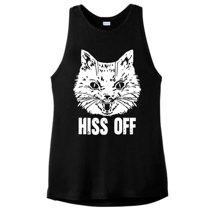 Hiss Off Funny Cat Lover Gift Ladies Tri-Blend Wicking Tank