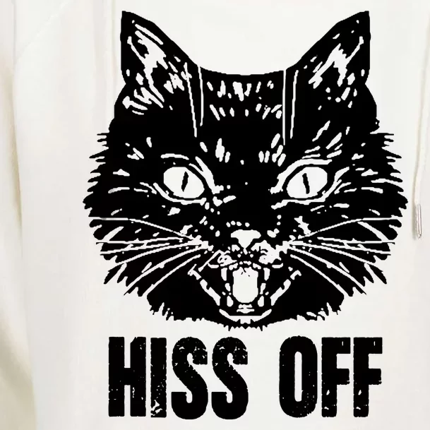 Hiss Off Funny Cat Lover Gift Womens Funnel Neck Pullover Hood