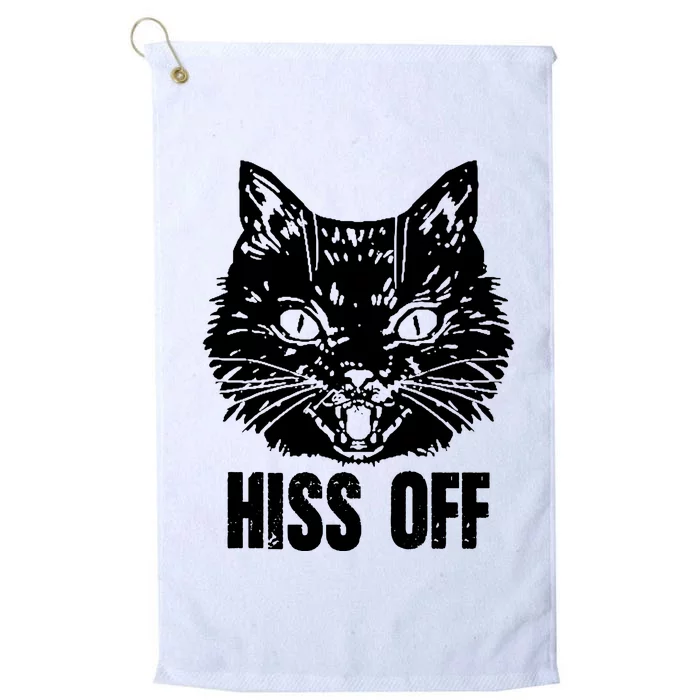 Hiss Off Funny Cat Lover Gift Platinum Collection Golf Towel