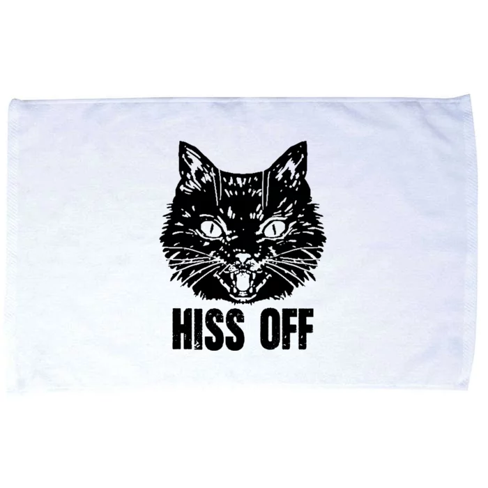 Hiss Off Funny Cat Lover Gift Microfiber Hand Towel