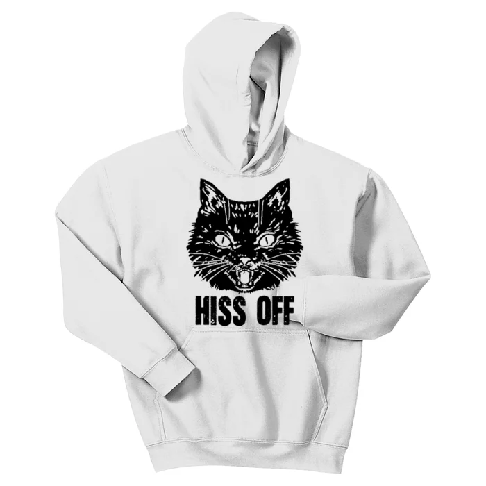 Hiss Off Funny Cat Lover Gift Kids Hoodie