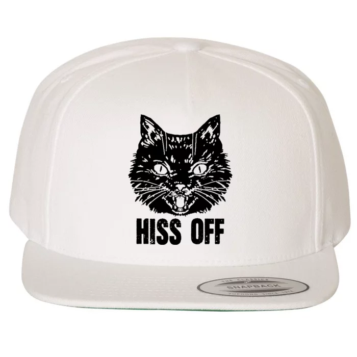 Hiss Off Funny Cat Lover Gift Wool Snapback Cap