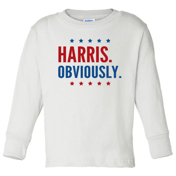 Harris Obviously For 2024 Toddler Long Sleeve Shirt