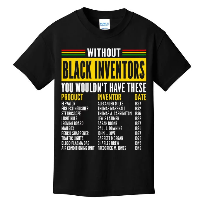 History Of Forgotten Black Inventors Black History Month Kids T-Shirt