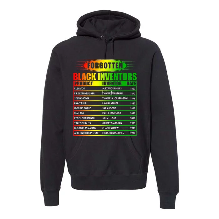 History Of Forgotten Black Inventors Black History Month Premium Hoodie