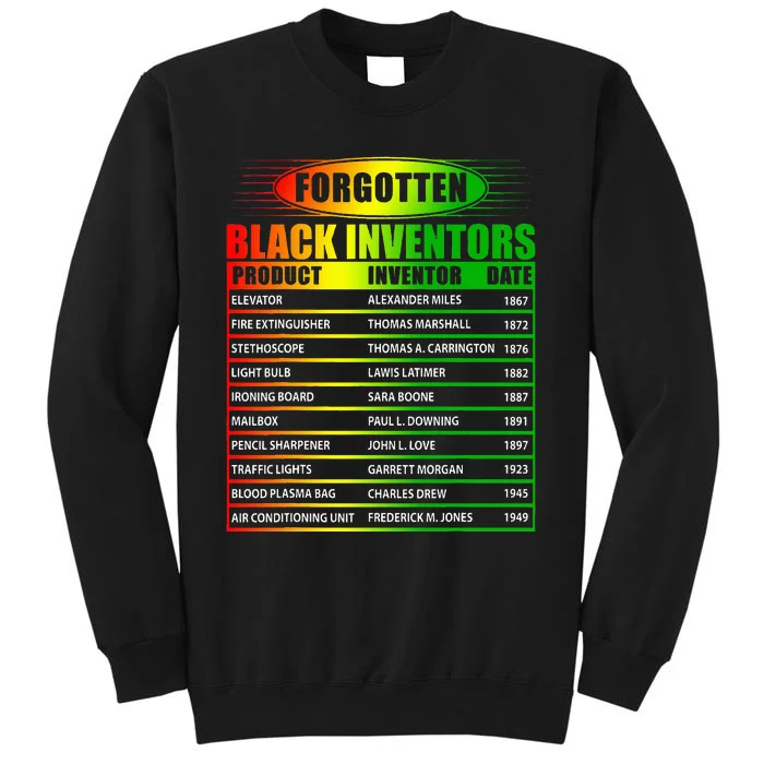 History Of Forgotten Black Inventors Black History Month Tall Sweatshirt