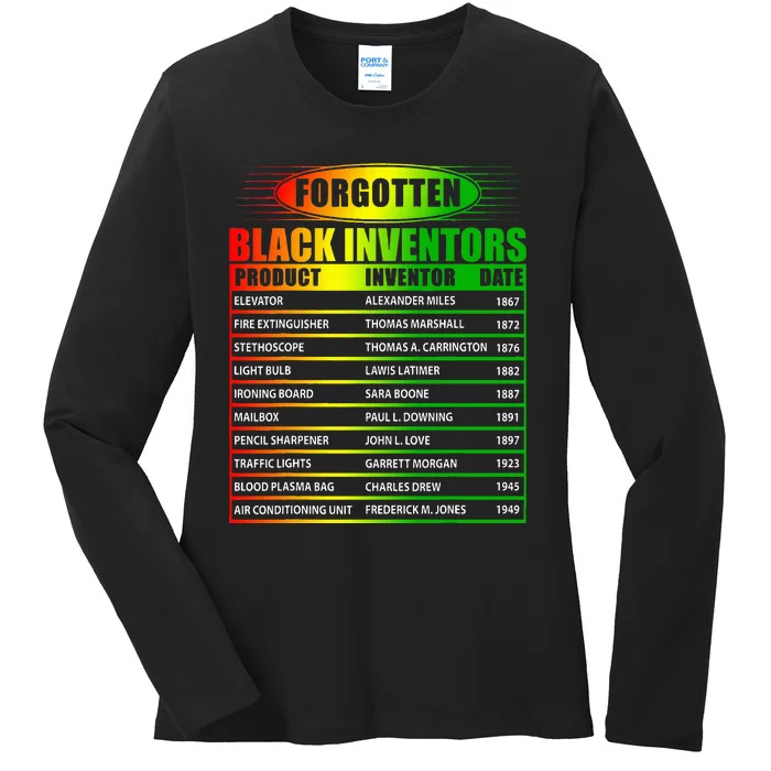 History Of Forgotten Black Inventors Black History Month Ladies Long Sleeve Shirt